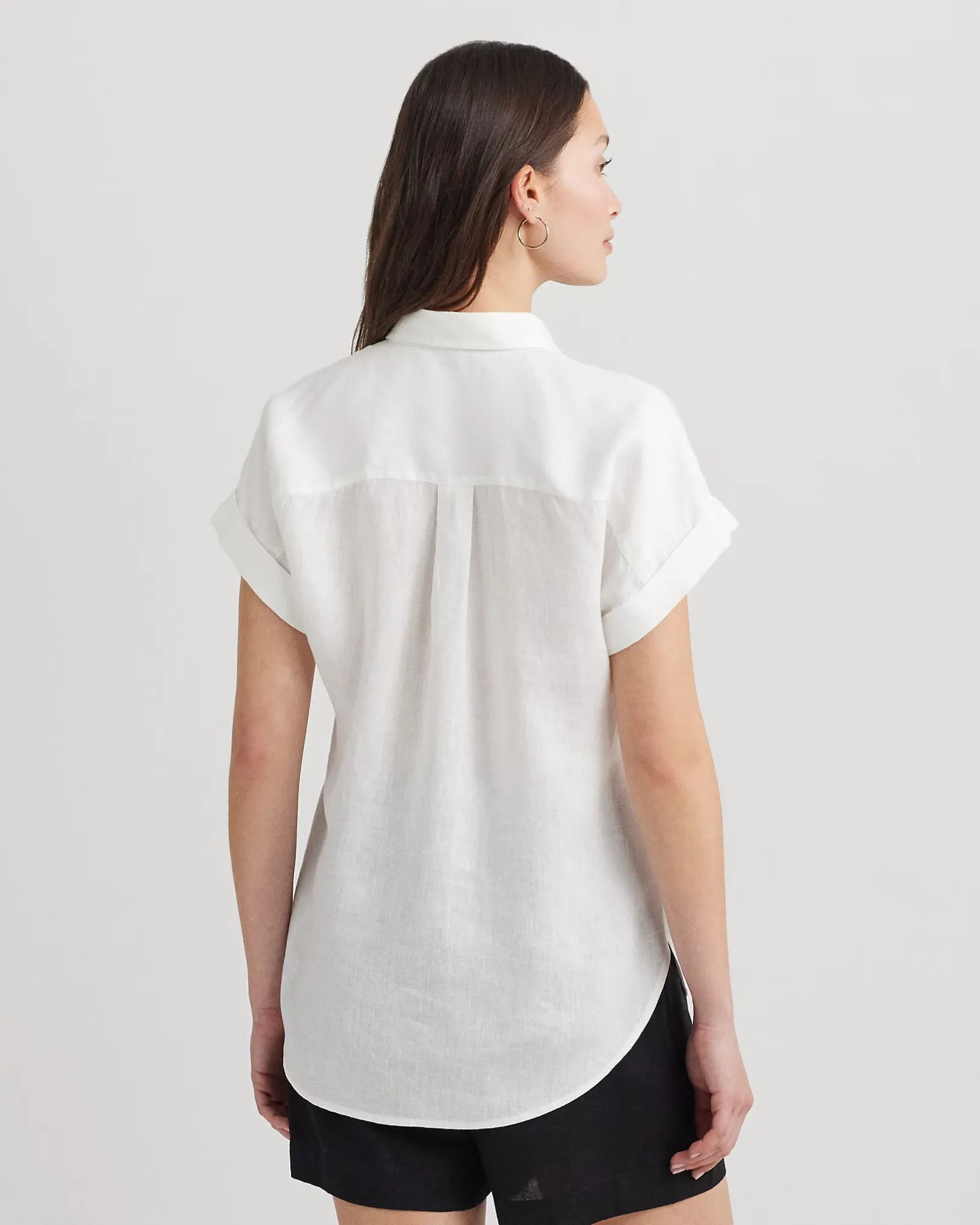 Lauren Ralph Lauren Relaxed-Fit Linen Short-Sleeve Shirt, деталь