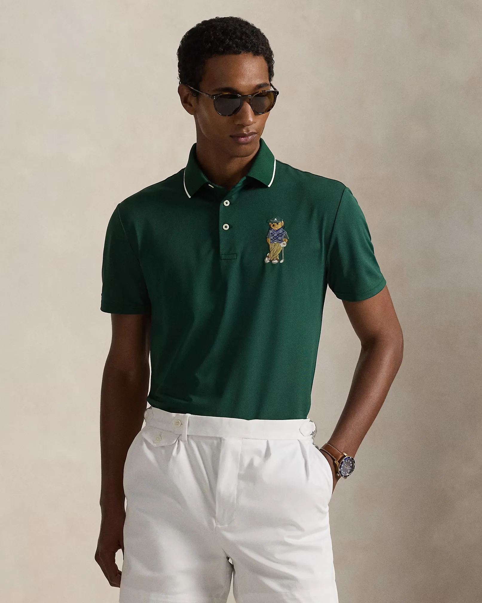 RLX Ralph Lauren Tailored-Fit Polo Bear Polo Shirt