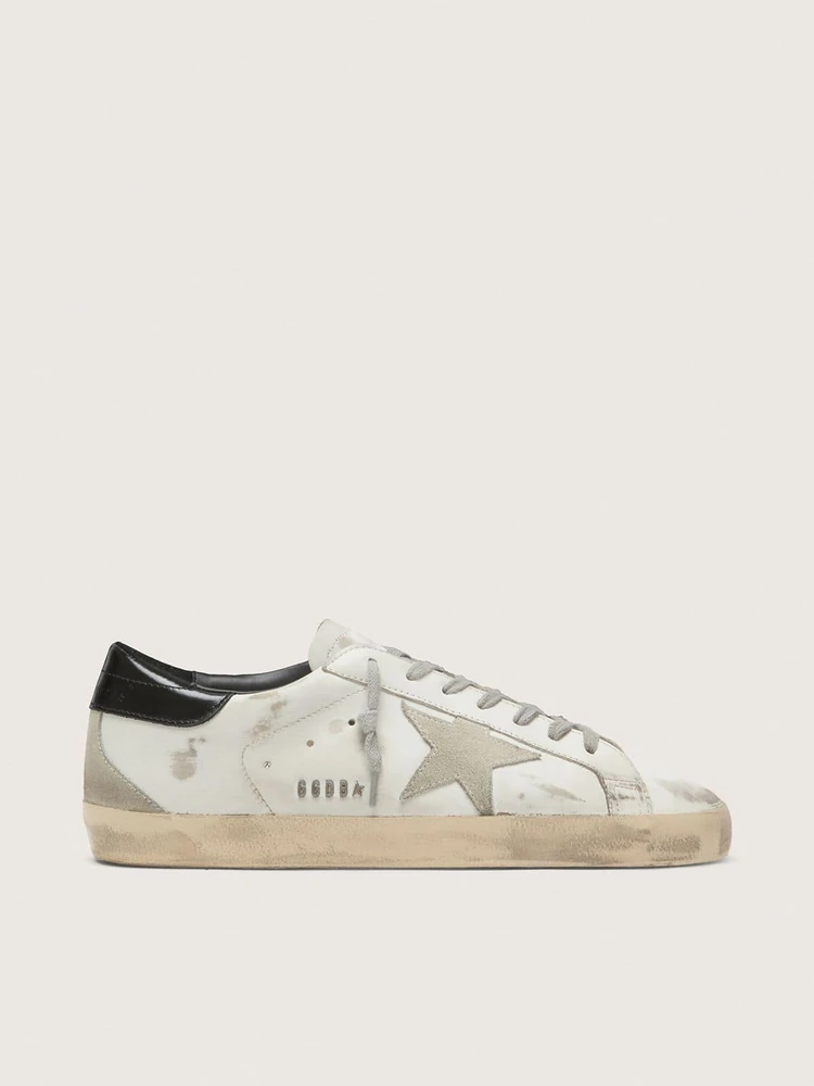 Golden Goose Super-Star with black heel tab and metal stud lettering