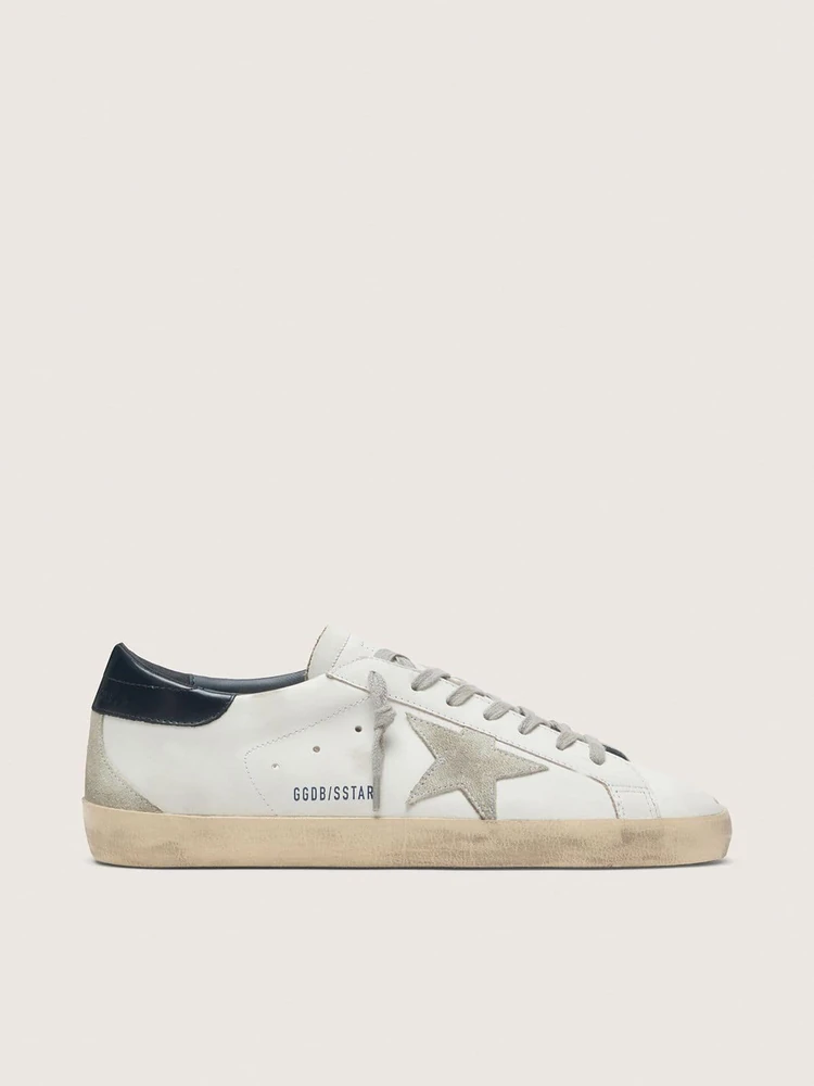Golden Goose Super-Star with suede star and blue heel tab