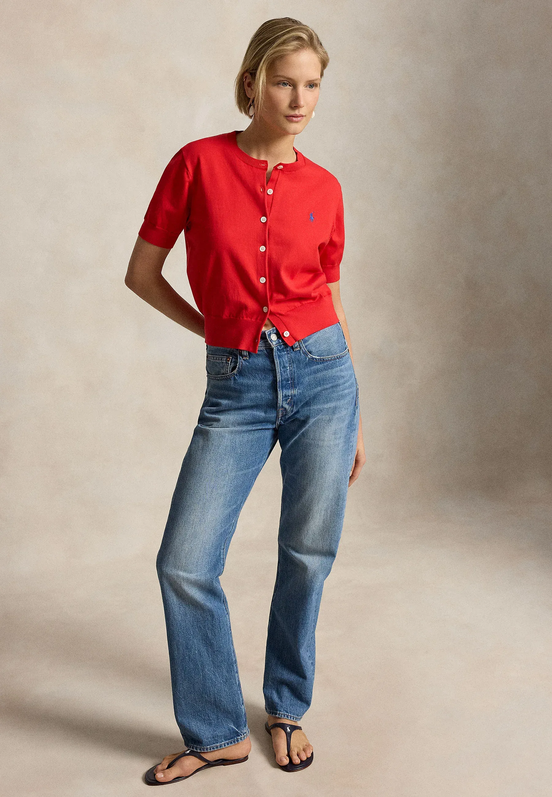 Ralph Lauren Cotton Short-Sleeve Cardigan, деталь
