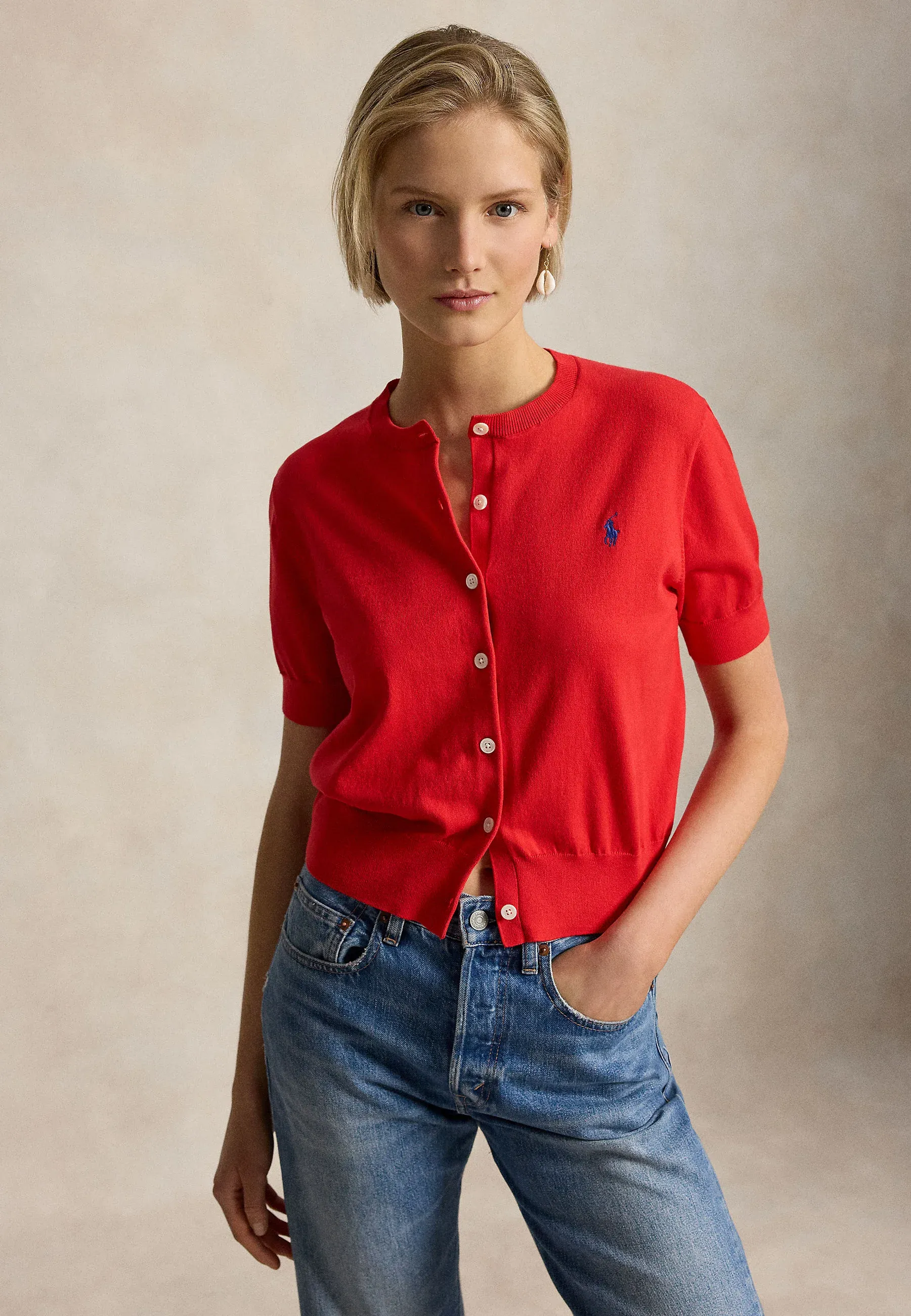 Ralph Lauren Cotton Short-Sleeve Cardigan