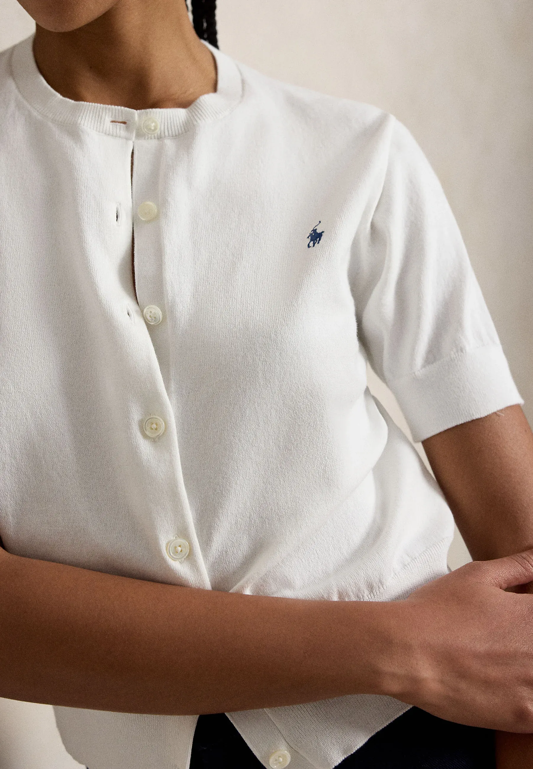 Ralph Lauren Cotton Short-Sleeve Cardigan, деталь