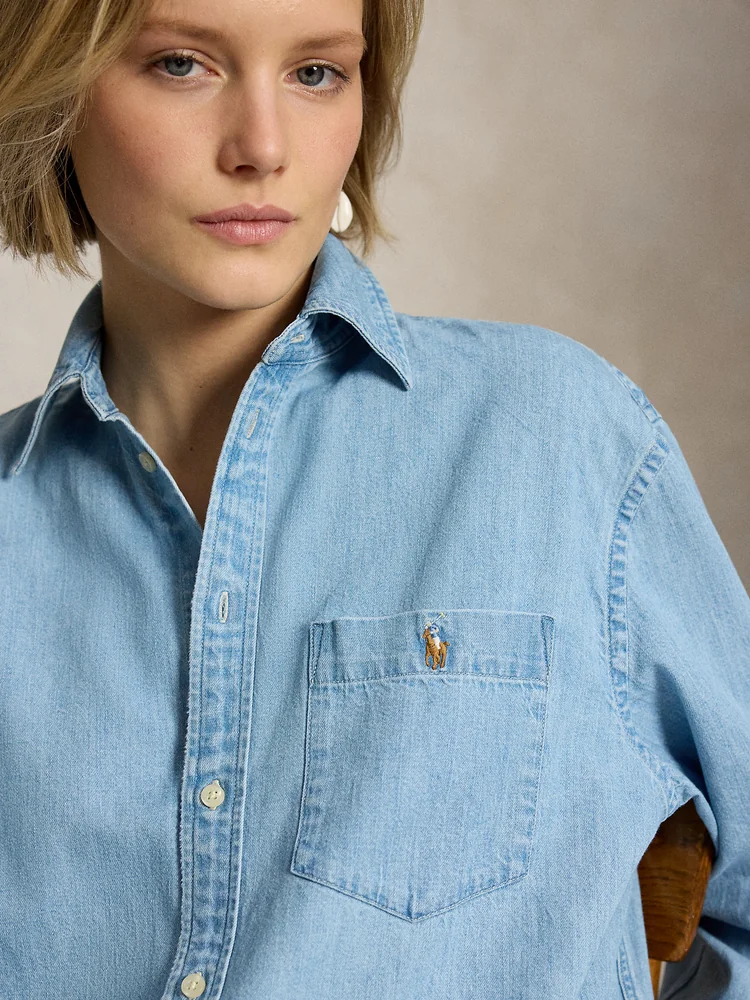 Polo Ralph Lauren Джинсовая рубашка оверсайз, деталь