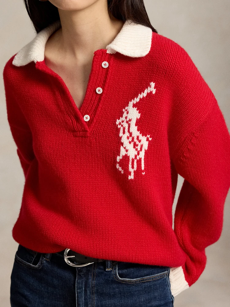 Polo Ralph Lauren Шерстяной джемпер-регби Big Pony, фото 5