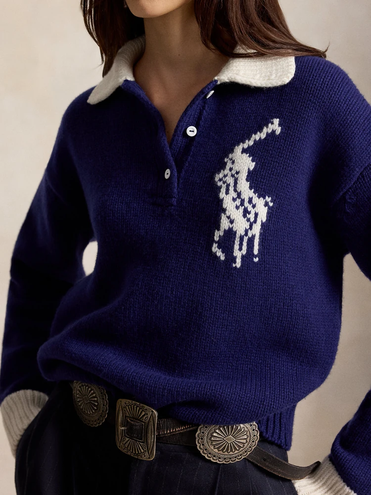 Polo Ralph Lauren Шерстяной джемпер-регби Big Pony, фото 5