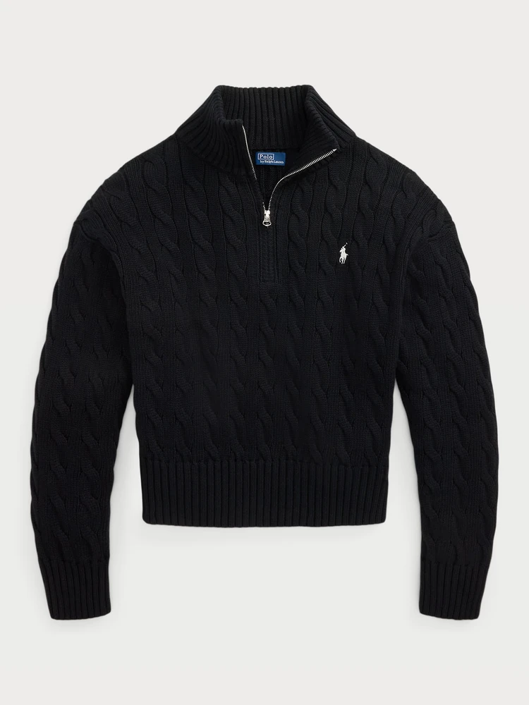 Polo Ralph Lauren Хлопковый свитер косой вязки на молнии