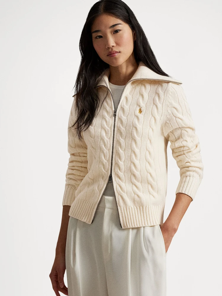Polo Ralph Lauren Шерстяной кардиган косой вязки на молнии
