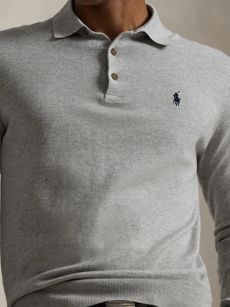 Polo Ralph Lauren Хлопковый джемпер с воротником поло, фото 6