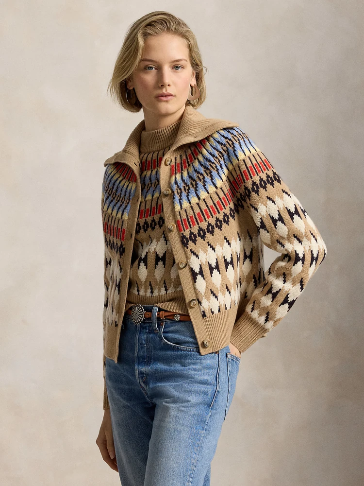 Polo Ralph Lauren Кардиган из шерсти и кашемира с геометрическим узором