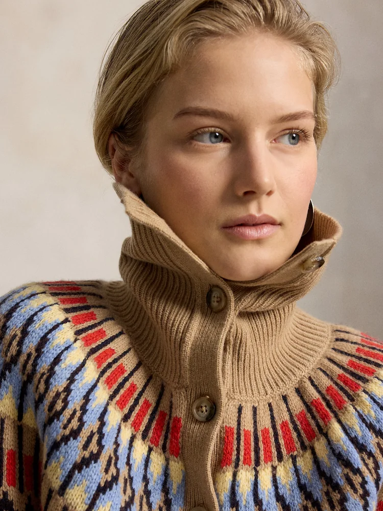 Polo Ralph Lauren Кардиган из шерсти и кашемира с геометрическим узором, фото 5