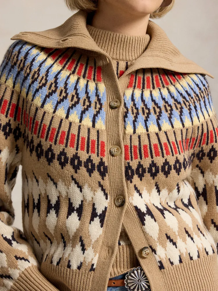Polo Ralph Lauren Кардиган из шерсти и кашемира с геометрическим узором, фото 6