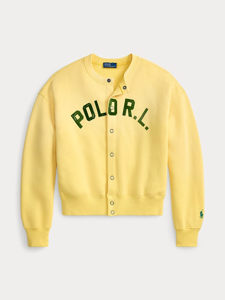 Polo Ralph Lauren Флисовый кардиган на кнопках с логотипом, деталь