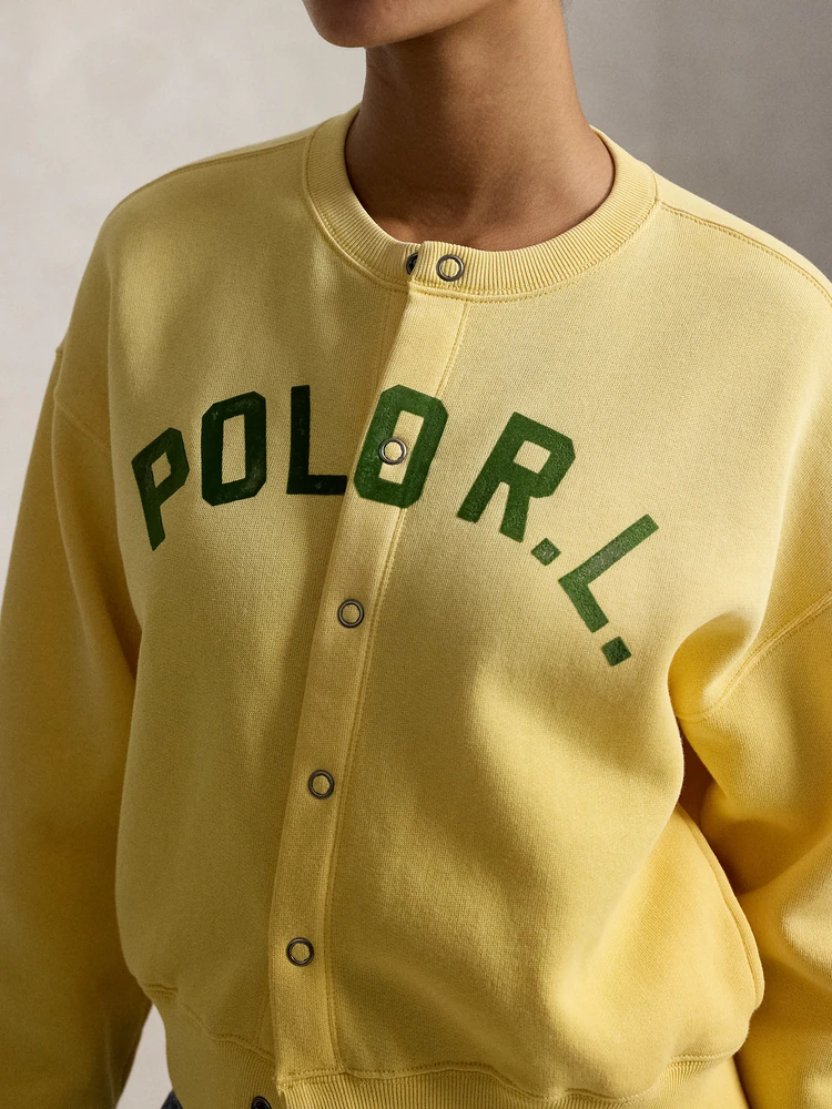 Polo Ralph Lauren Флисовый кардиган на кнопках с логотипом, деталь