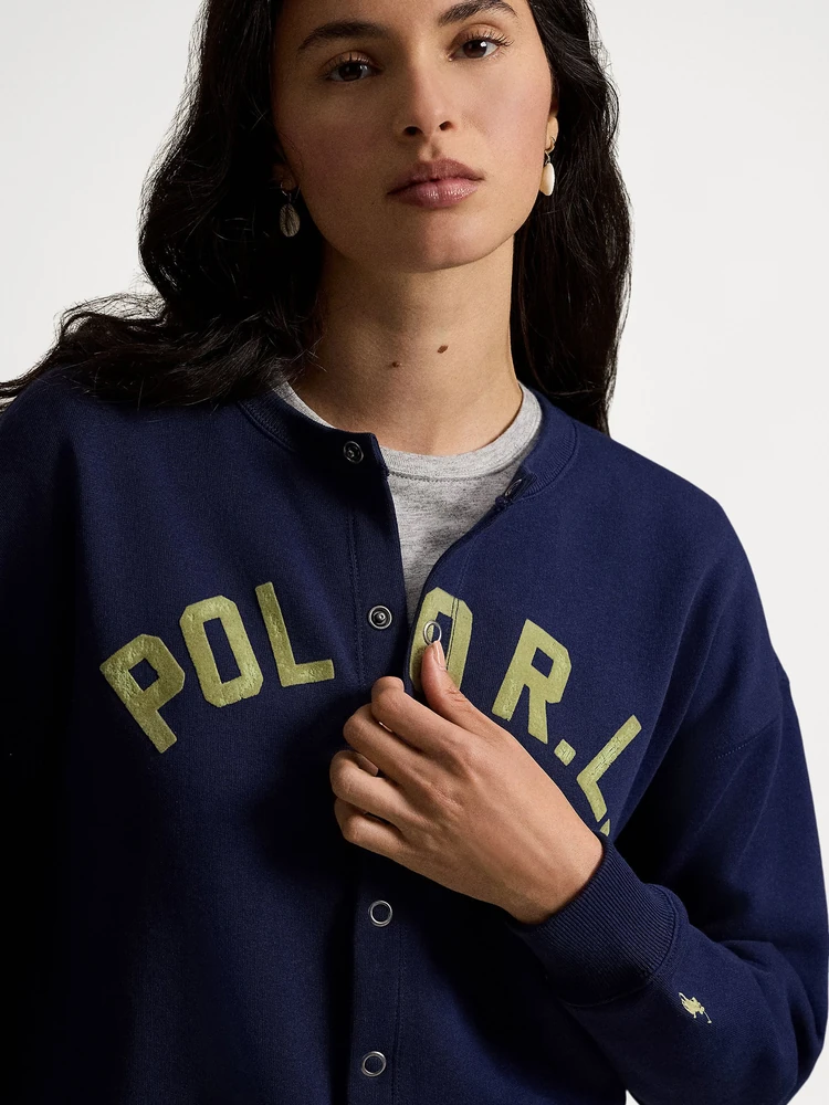 Polo Ralph Lauren Флисовый кардиган на кнопках с логотипом, деталь