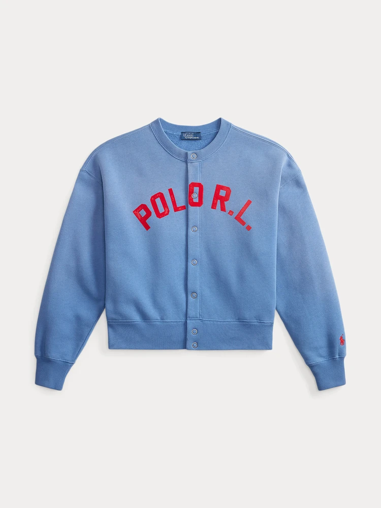 Polo Ralph Lauren Флисовый кардиган на кнопках с логотипом, деталь