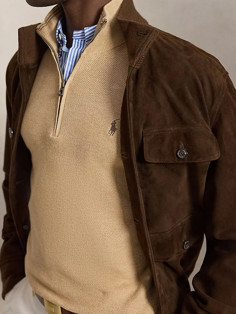 Ralph Lauren Джемпер на молнии из хлопка сетчатой вязки, фото 5