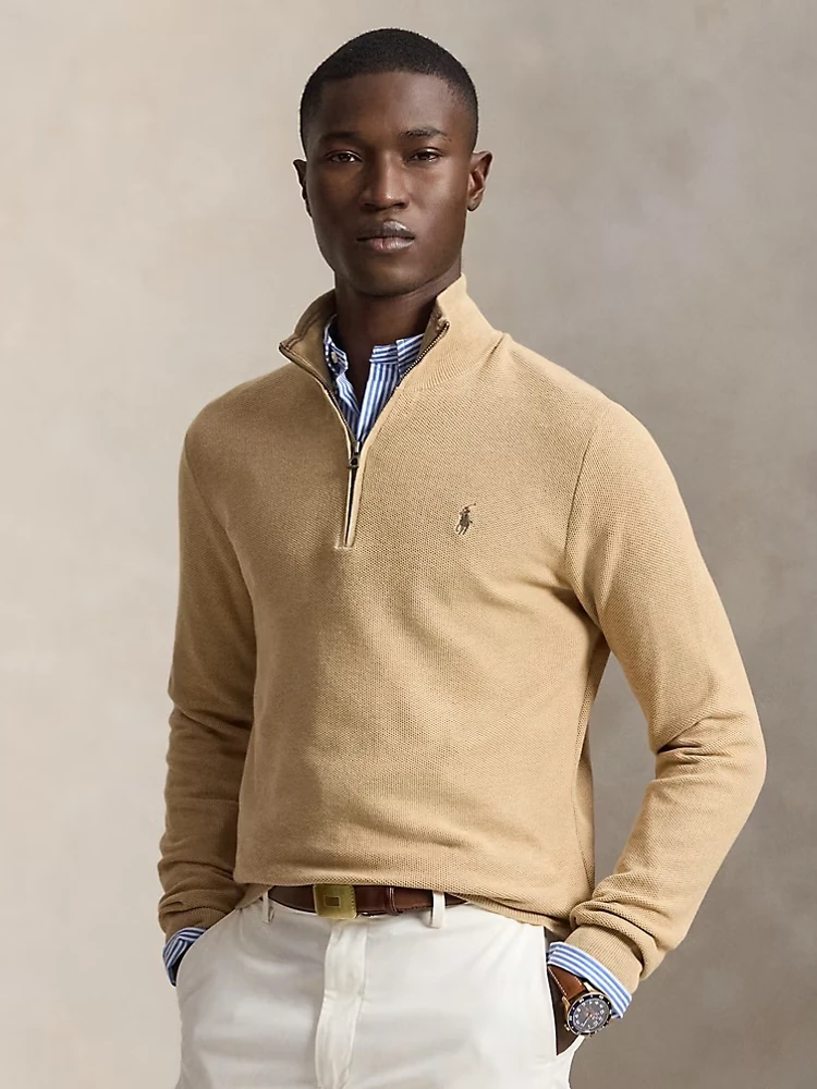 Ralph Lauren Джемпер на молнии из хлопка сетчатой вязки
