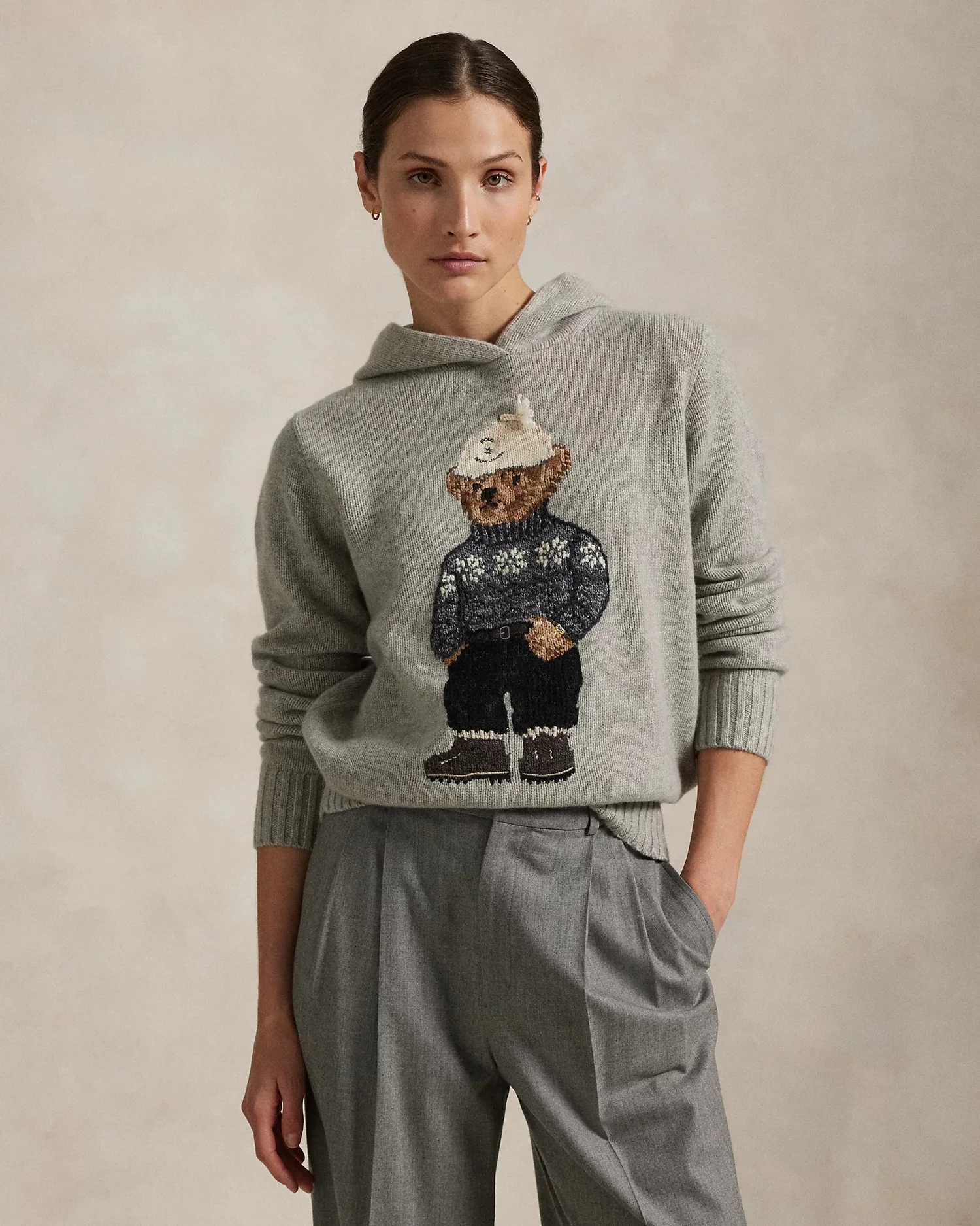 Ralph Lauren Вязаное худи Polo Bear из шерсти и кашемира