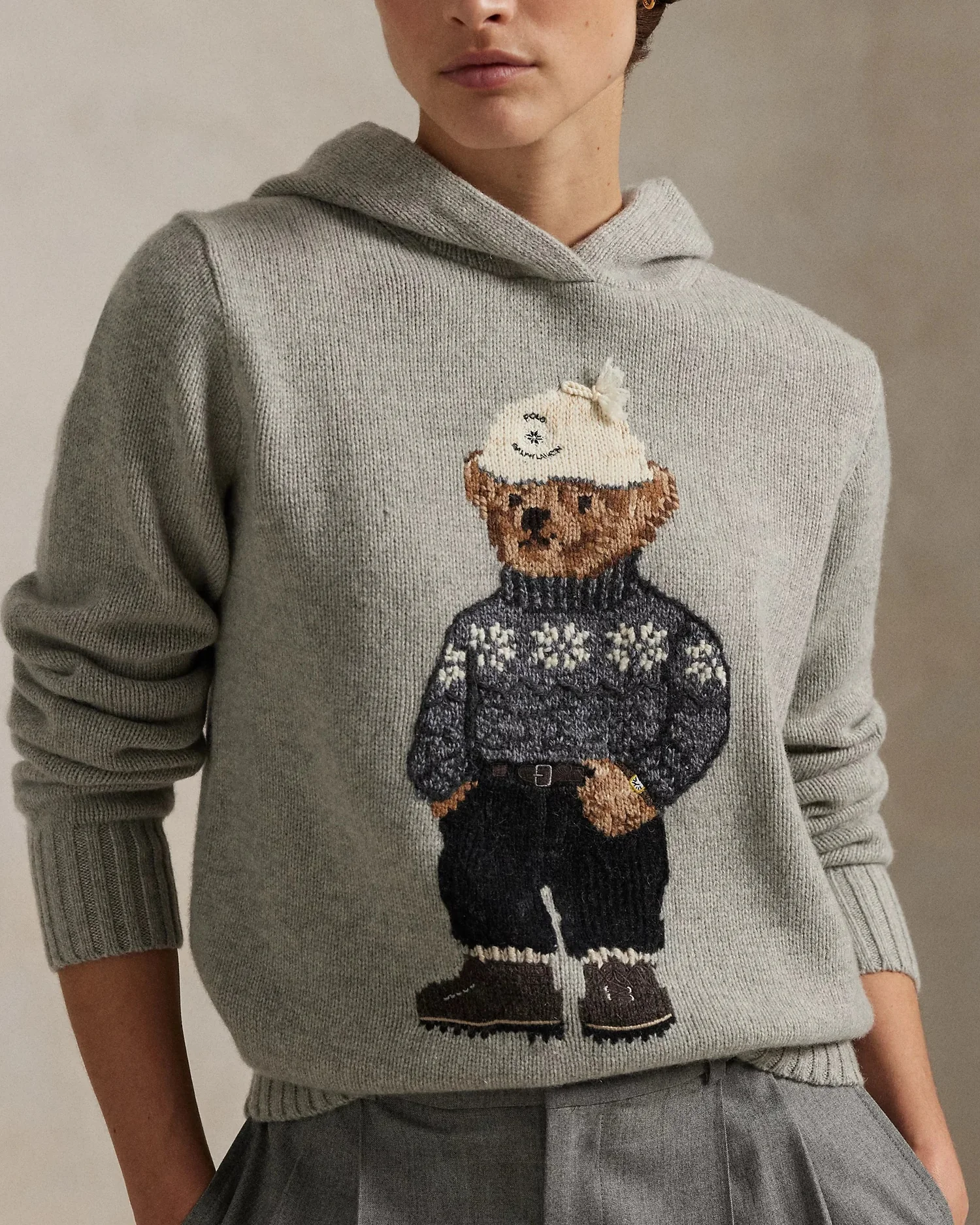 Ralph Lauren Вязаное худи Polo Bear из шерсти и кашемира, фото 5
