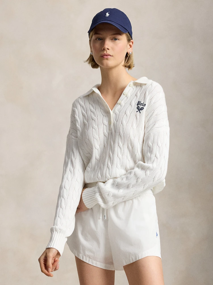 Polo Ralph Lauren Джемпер US Open косой вязки с воротником поло