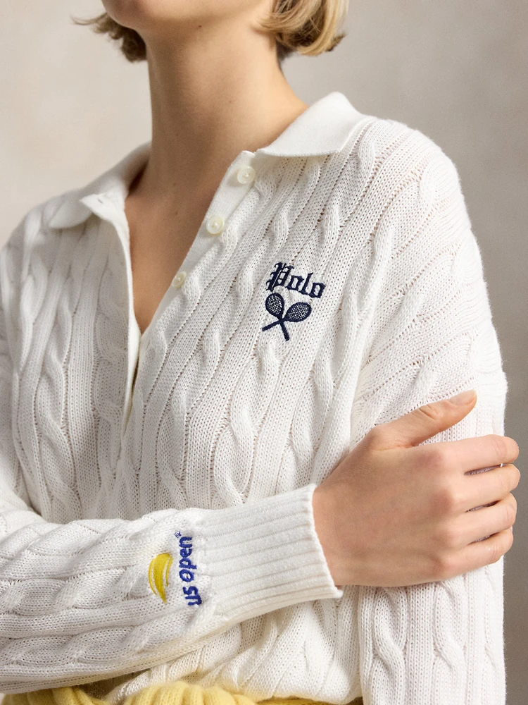 Polo Ralph Lauren Джемпер US Open косой вязки с воротником поло, фото 5