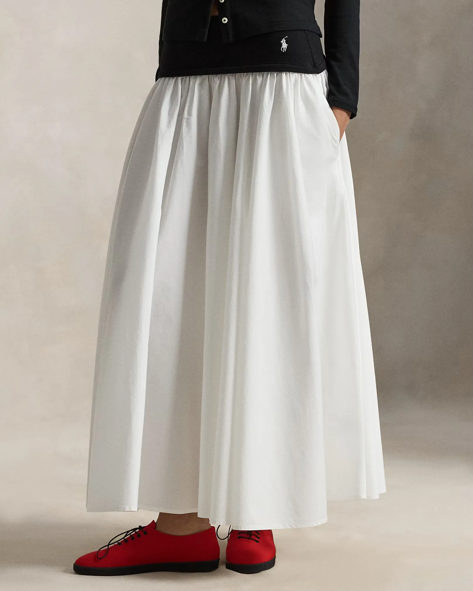Ralph Lauren A-Line Skirt with Contrasting Waistband, деталь