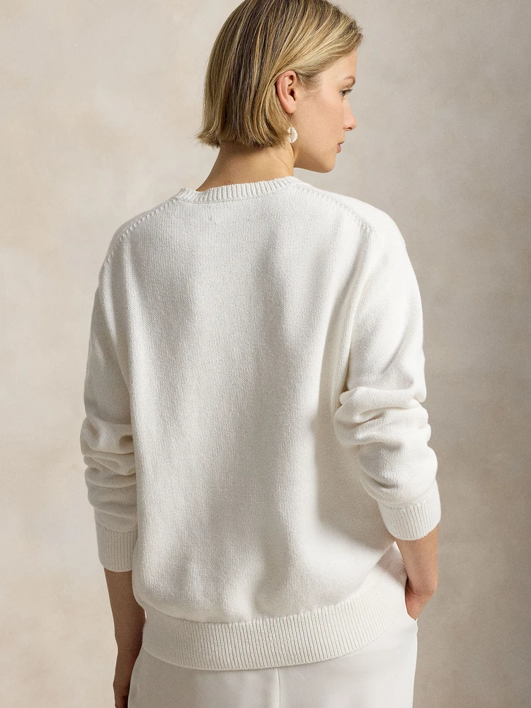 Polo Ralph Lauren Хлопковый джемпер с эмблемой Wimbledon, деталь